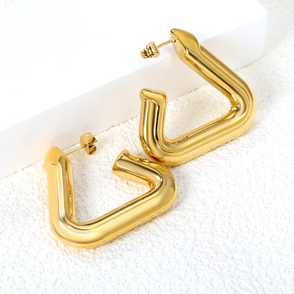 Hollow opening triangle color earrings 7*37.3*35mm asonjewelry