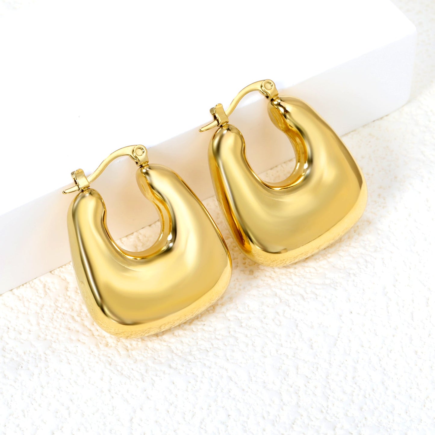 Hollow Handbag Earrings 26.2*25mm Gold Color asonjewelry