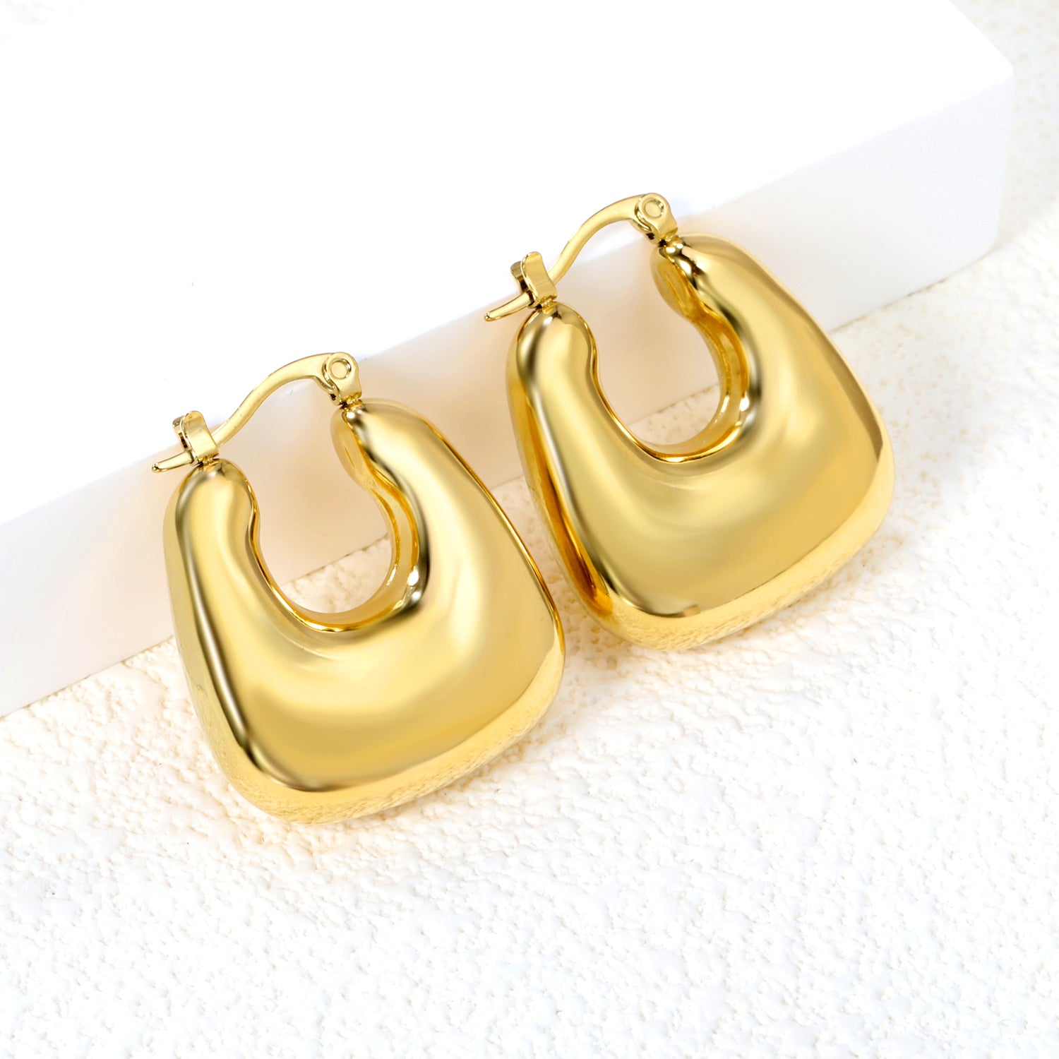 Hollow Handbag Earrings 26.2*25mm Gold Color asonjewelry