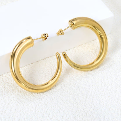 Hollow C-shaped curved hook earloop 35.5*mm Gold color asonjewelry