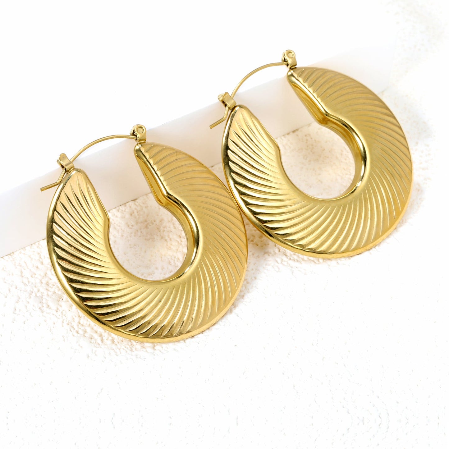 Hollow open round threaded earloop*40.2mm Gold color asonjewelry