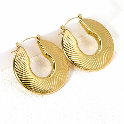 Hollow open round threaded earloop*40.2mm Gold color asonjewelry