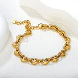 10.5*8.4mm series heart-shaped pendant 17+5cm+6mm round tail brand bracelet, steel color, gold color