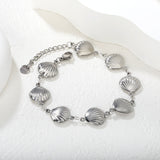 12*12.9mm 8 hollow shell accessories 18+3cm+6mm round tail brand bracelet steel color gold