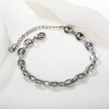 9.3*7.4mm series pig-nose chain 18+5cm+6mm round tail brand bracelet in steel color and gold color