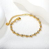 17 pieces of 4mm round-shaped jewelry with a 16+5CM + 6mm round tail design. Hand chain. Golden color