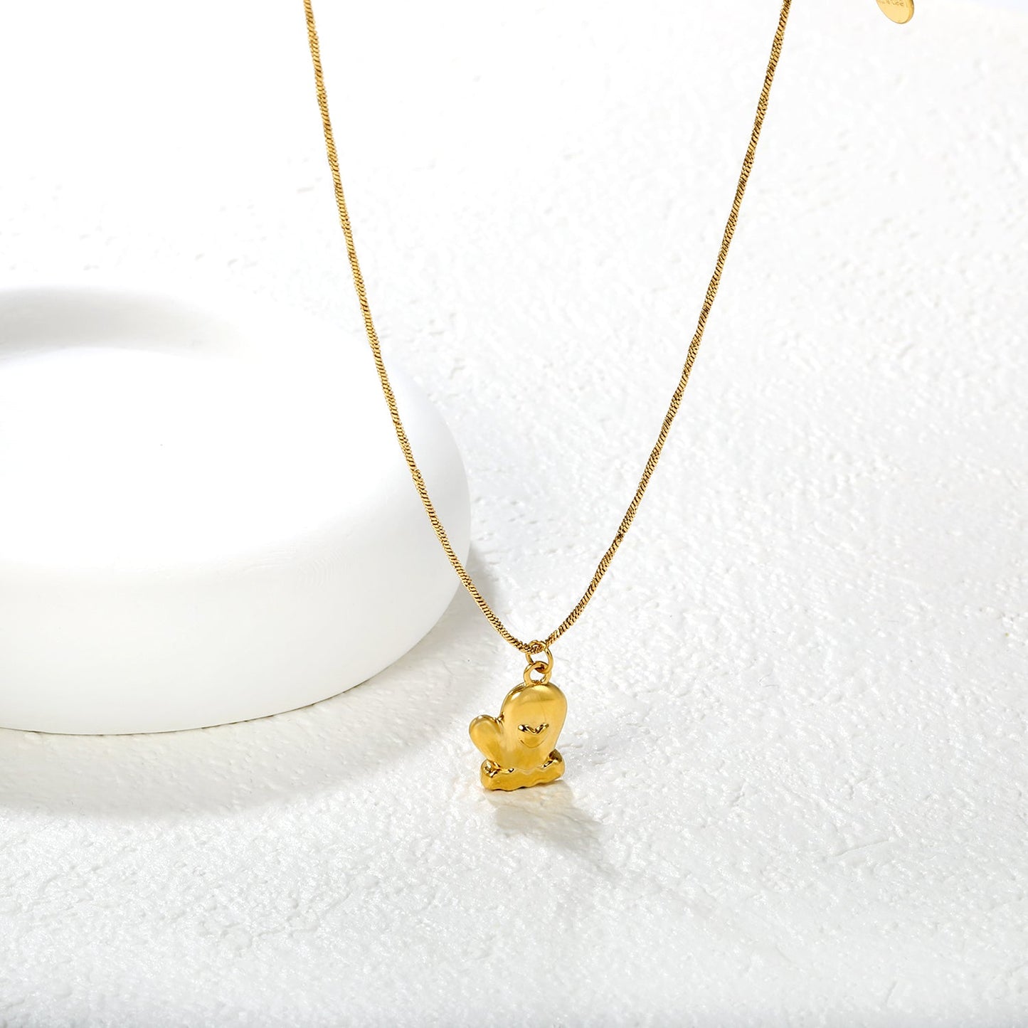 11.3*14mm Glove 0.9 Twisted Square Snake Chain 45+5cm + 6mm Round Tail Tag asonjewelry