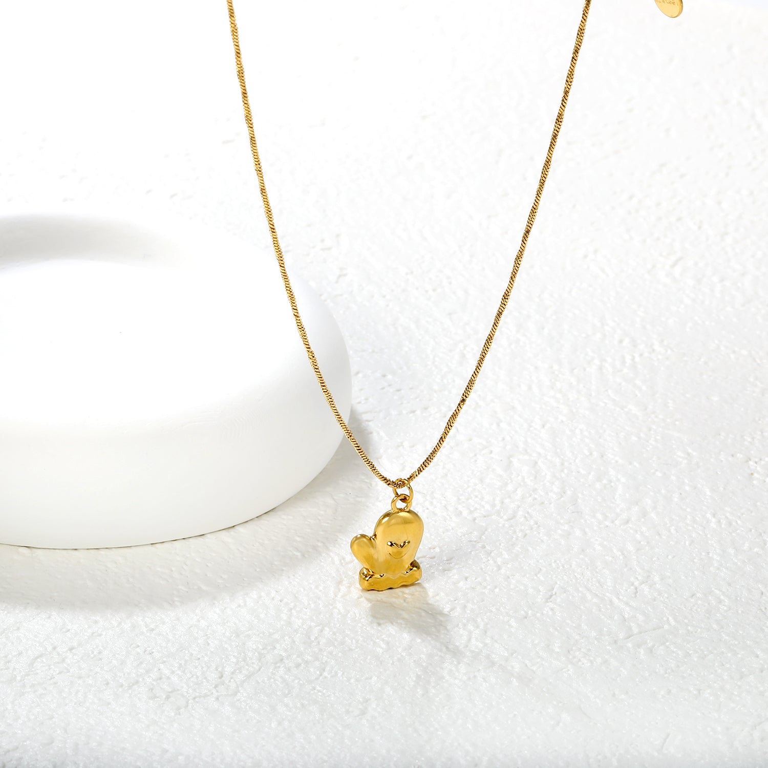 11.3*14mm Glove 0.9 Twisted Square Snake Chain 45+5cm + 6mm Round Tail Tag asonjewelry