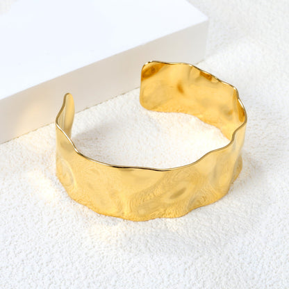 20mm Wide Open Soft Bangle Gold asonjewelry