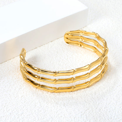 3.6*18mm wide open soft bracelet gold color asonjewelry