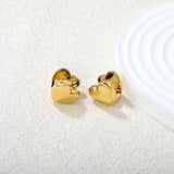 16x13.5mm earring hook + polished heart, gold