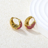 15.6*15mm ear hook + white/dark purple/royal blue/emerald diamond steel color/gold color