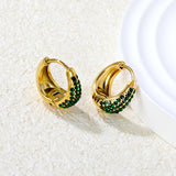 15.6*15mm ear hook + white/dark purple/royal blue/emerald diamond steel color/gold color