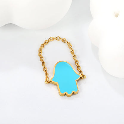 11.7*15mm palm with light blue/pink/dark blue oil drip soft ring Gold color asonjewelry