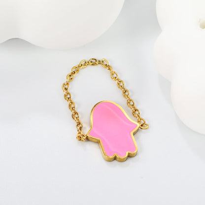 11.7*15mm palm with light blue/pink/dark blue oil drip soft ring Gold color asonjewelry