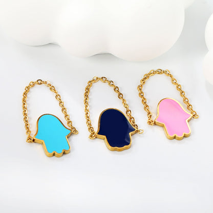 11.7*15mm palm with light blue/pink/dark blue oil drip soft ring Gold color asonjewelry