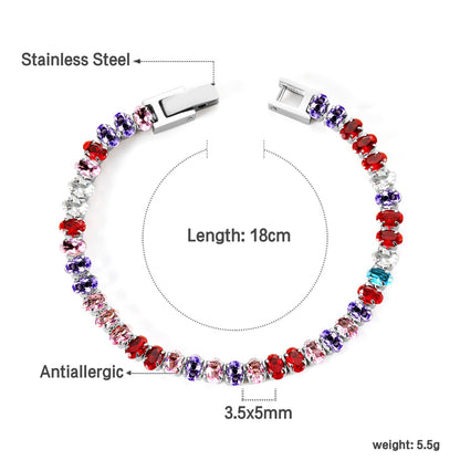 2024 New Year Oval 6 Colors Clasp Bracelet 17cm asonjewelry