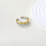 Two - Tone Gold - Silver Intertwined Open Ring