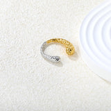 Two - Tone Gold - Silver Textured - Linked Open Ring