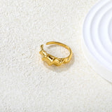 Gold Wave - Patterned Open Ring