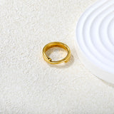Gold - Plated Stainless Steel Double - Band Open Ring