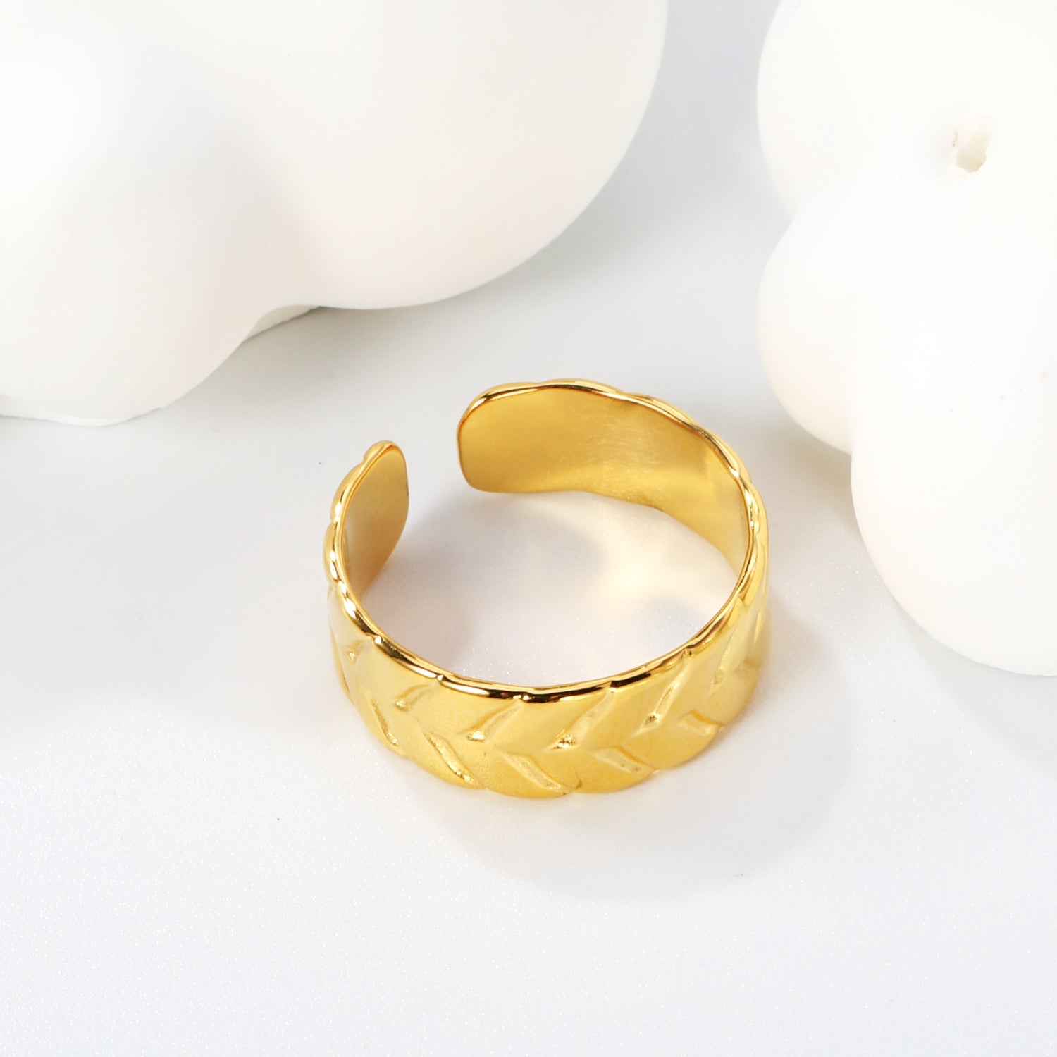 New exaggerated surface wheat ear shape ring asonjewelry
