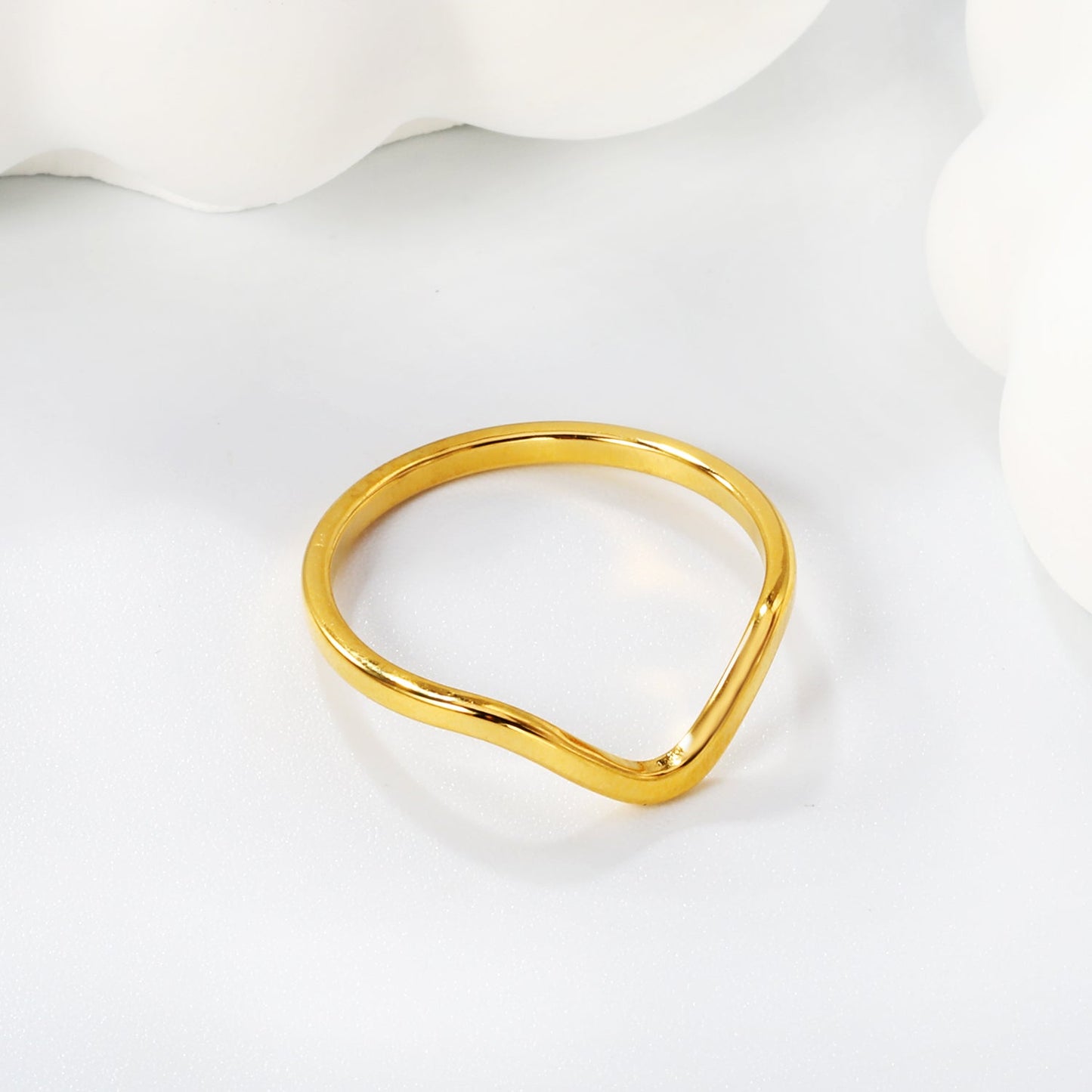 New cutting curved pointed shaped stainless steel ring asonjewelry