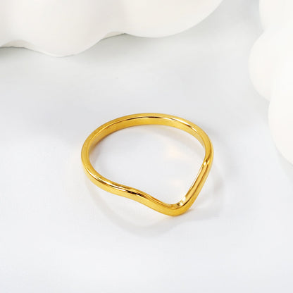 New cutting curved pointed shaped stainless steel ring asonjewelry