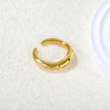 Gold - Plated Multi - Color Gemstone Flower - Shaped Open Ring