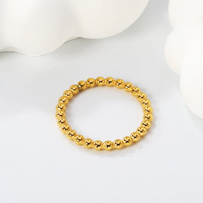 New Stainless Steel Simple Round Bead Bone Ring asonjewelry