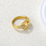 Gold - Plated Twisted Knot Rings with Diamond, Blue - Green & Emerald Gemstones