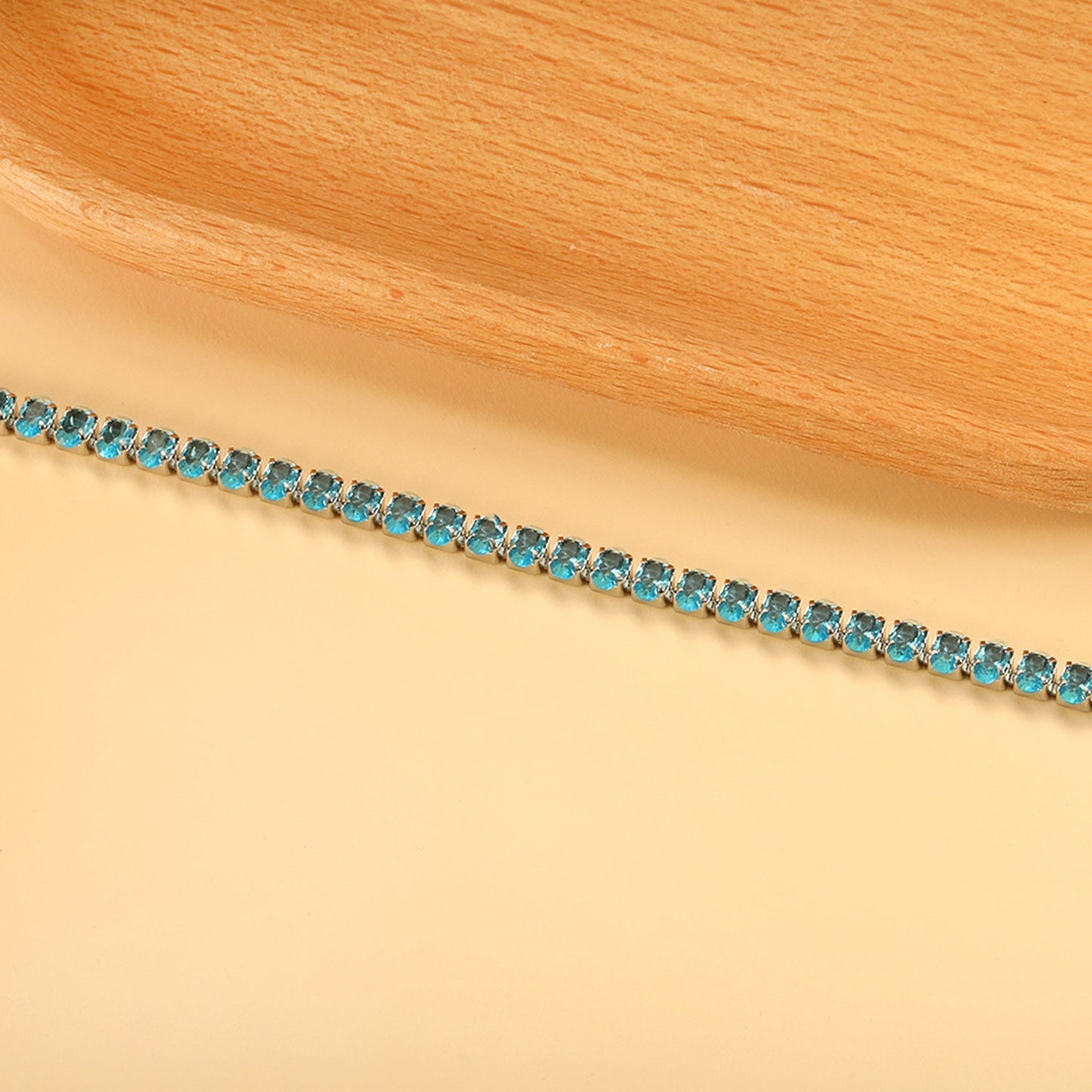 5*3.5mm Oval White/Purple/Red/Pink/Aquamarine/Mixed Color Genuine Zirconium Clasp Bracelet 17cm Steel/Gold asonjewelry