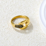 Gold - Plated Twisted Knot Rings with Diamond, Blue - Green & Emerald Gemstones