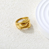 Gold Dual - Wave Twisted Band Ring