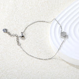7.8 x 8.6mm raised edge hexagonal CNC white zirconium 0.3 cross chain bracelet 18+3cm+6mm round pendant Steel color/Gold color
