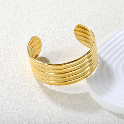 Width 29mm, inner diameter 60mm, smooth threaded bracelet, gold color asonjewelry