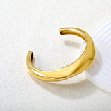 Width 14mm, inner diameter 60mm, irregular smooth C-shaped bracelet, steel color/gold color