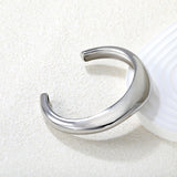 Width 14mm, inner diameter 60mm, irregular smooth C-shaped bracelet, steel color/gold color