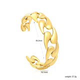 Thickness 3.4mm x width 19.1mm x inner diameter 60.2mm, bracelet, steel color/gold color
