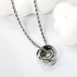Small four sided mill necklace (OD 15mm ring size 5 pendant) 2.0 twist chain 40+5cm+6mm round tag steel color/golden color