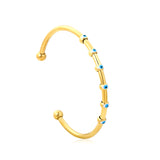 W3*ID59mm Red/Blue Oil Drip Eye Bracelet Steel/Golden