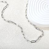 1*4*12mm long flat cross 45*5cm+6mm round tail pendant necklace steel color/gold color