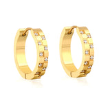 15.5 inch 4*20mm circular irregular CNC-set diamond earrings in gold color