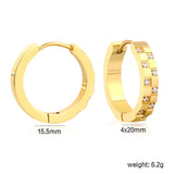15.5 inch 4*20mm circular irregular CNC-set diamond earrings in gold color