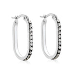 2.26 * 22mm oval-shaped geometric band with white/purple/blue/pink/orange diamonds, ear hooks, steel color
