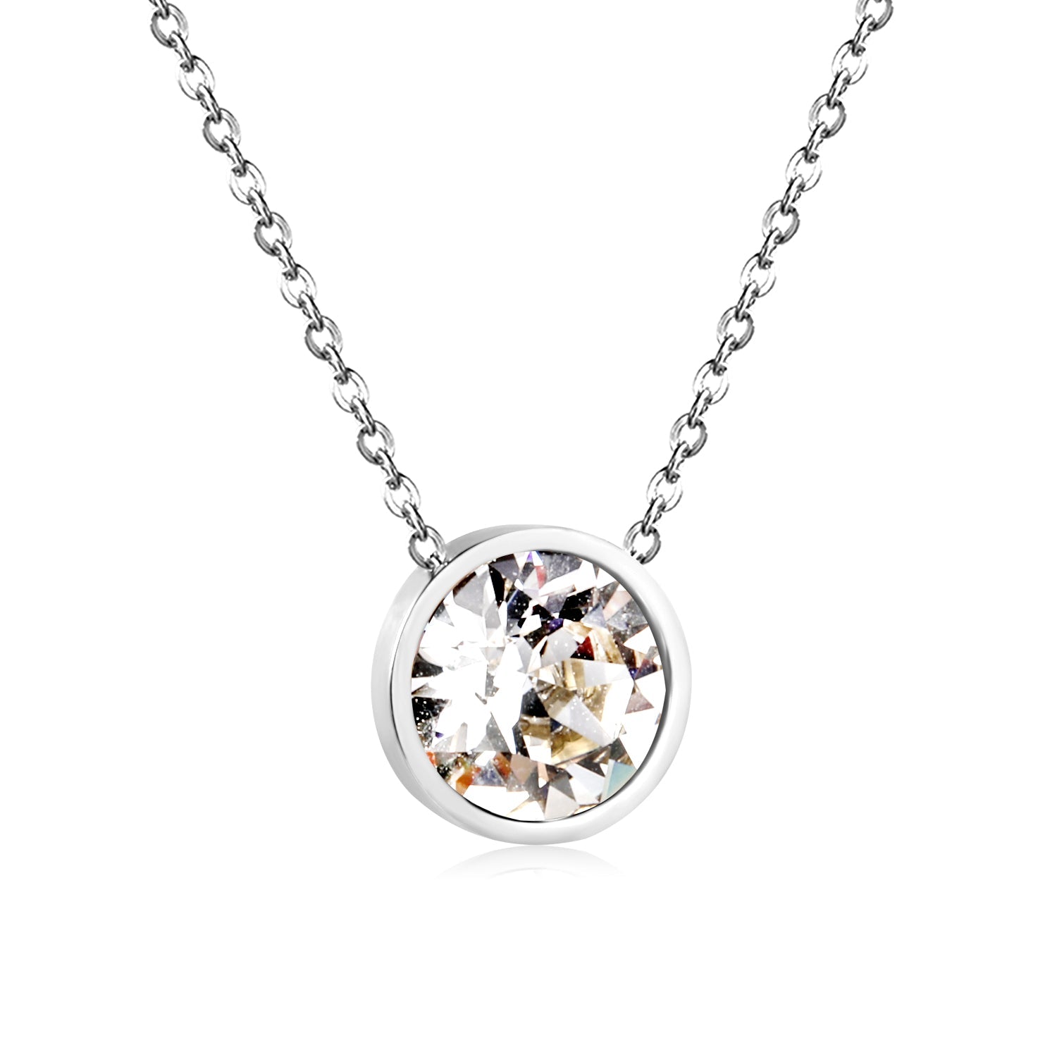 Round with white & mineral black & deep purple & light purple & red & pink & deep blue & light blue & deep green & light green & white opal & pink opal pendant 10mm necklace 43+5cm asonjewelry