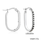 2.26 * 22mm oval-shaped geometric band with white/purple/blue/pink/orange diamonds, ear hooks, steel color