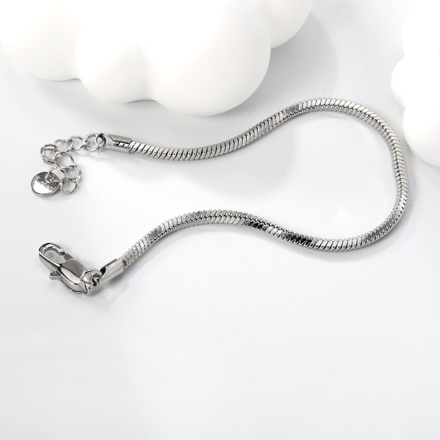 2.0mm/2.4mm Square Snake Bone Bracelet 18+3cm+6mm Round Tail Plaque Steel/Golden asonjewelry