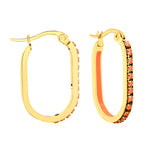 2.26 * 22mm oval-shaped geometric band with white/purple/blue/pink/orange diamonds, ear hooks, golden color