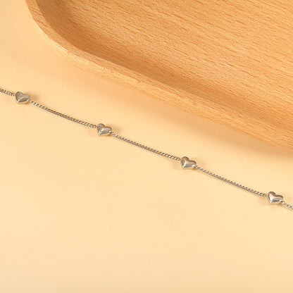 2024 New Year 4 Peach Heart Accessory Bracelet 18+5cm asonjewelry